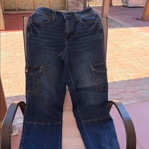 Dark Denim Women's Cargo Jeans